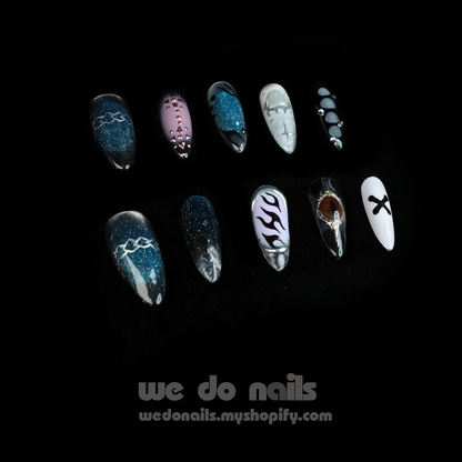 Dark Snake Custom Press On Nails | Stylish 3D Nails | Short Stiletto Nail | Handmade Nails, Reusable nails, Fake Nails,Gel Nails