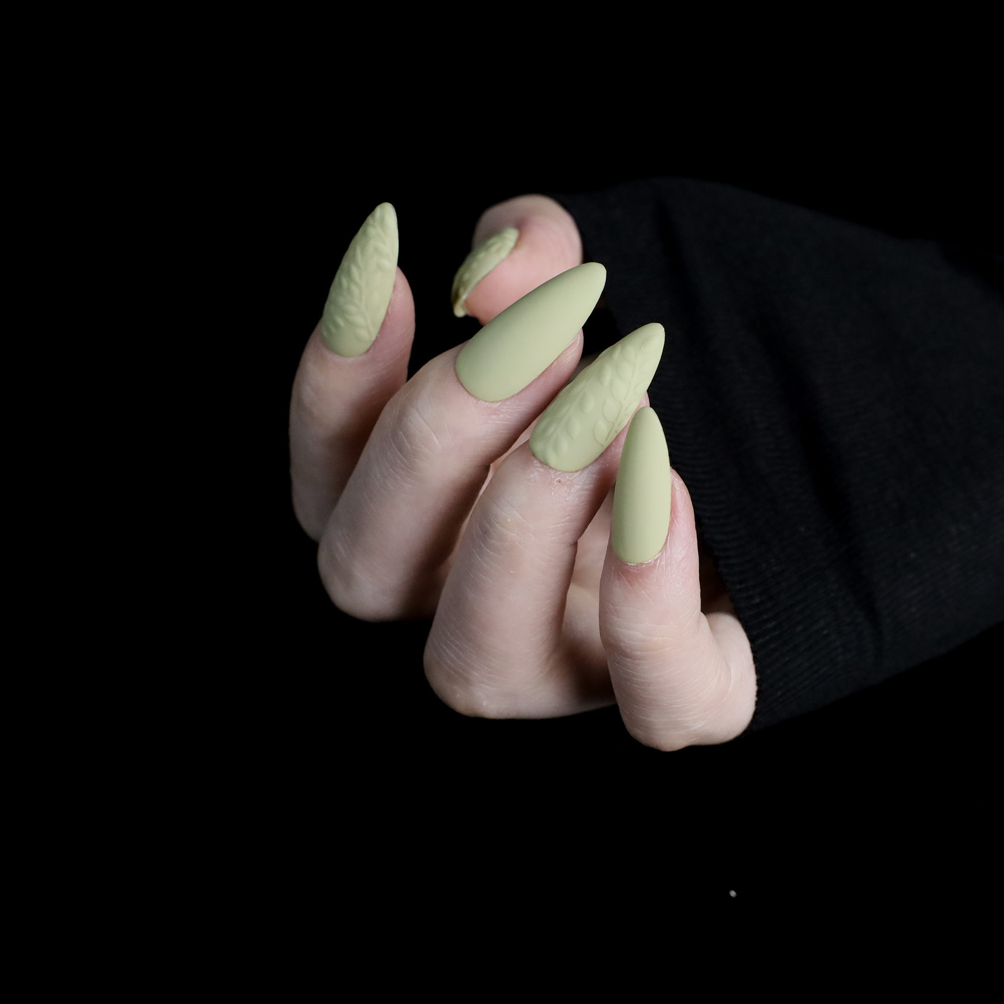 Earthy Olive Green Press-On Nails with Matte Finish and Natural Style, Fresh Handcrafted Medium Almond Nails, Minimalist Fake Nails