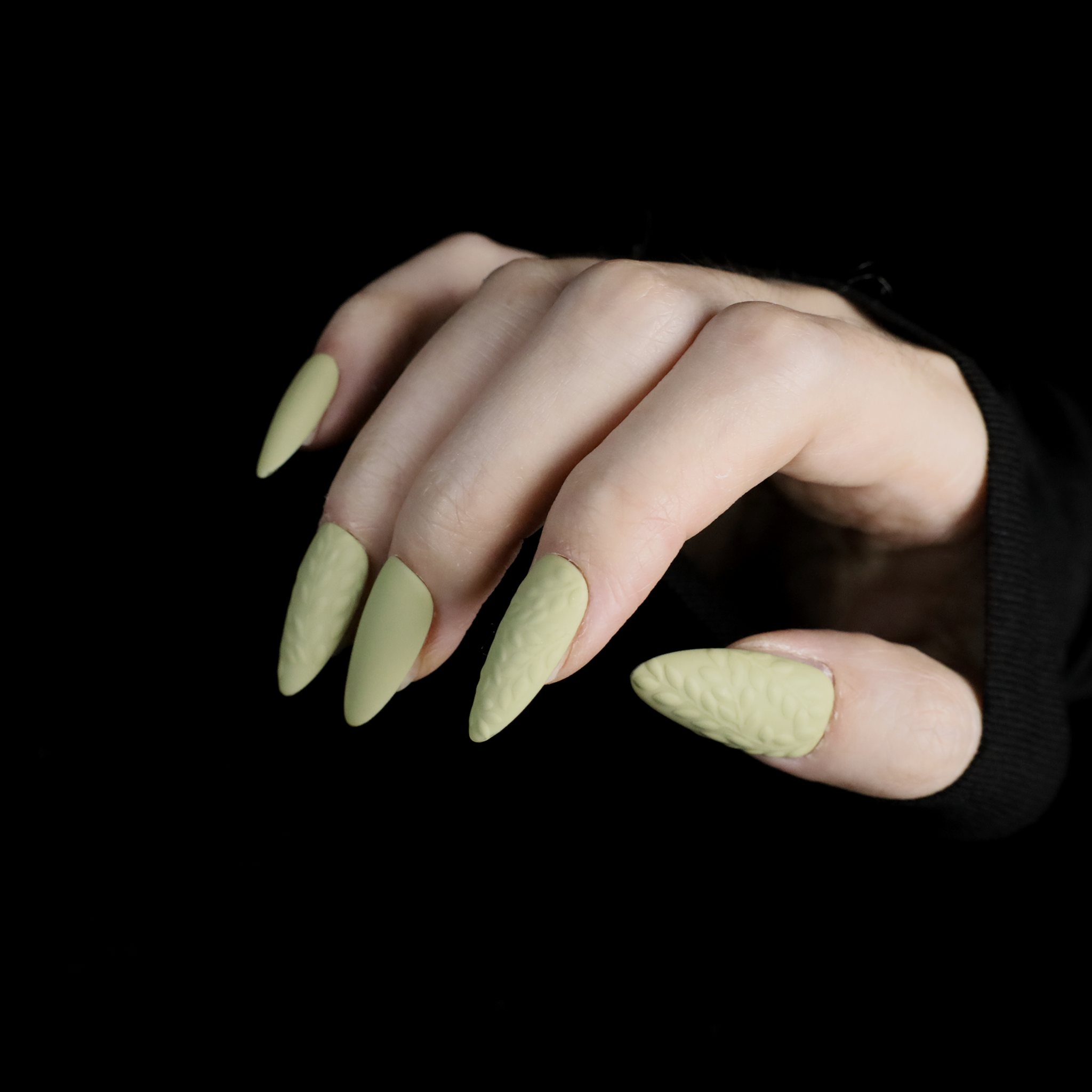 Earthy Olive Green Press-On Nails with Matte Finish and Natural Style, Fresh Handcrafted Medium Almond Nails, Minimalist Fake Nails