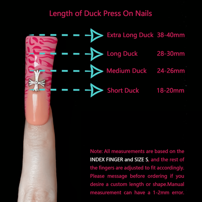 Playful Short Duck Press-On Nails with Rainbow, Rhinestone & Tiger Print, Trendy Handmade Nail | Gel Nails, Glue on Nail